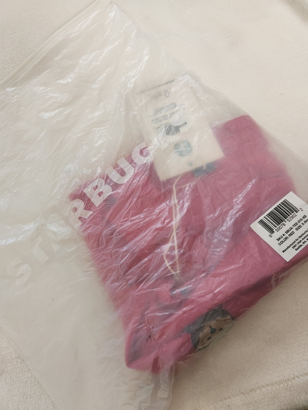 Starbucks Red Tee with Bear Drink Graphic - Picture 6 of 6